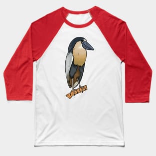 Boat-billed heron bird cartoon illustration Baseball T-Shirt